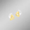 Satinierte Ohrstecker in Bicolor mit 4 Brillanten