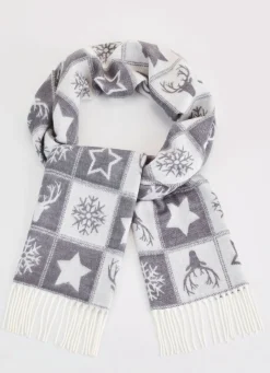 Schal mit winterlichen Motiven