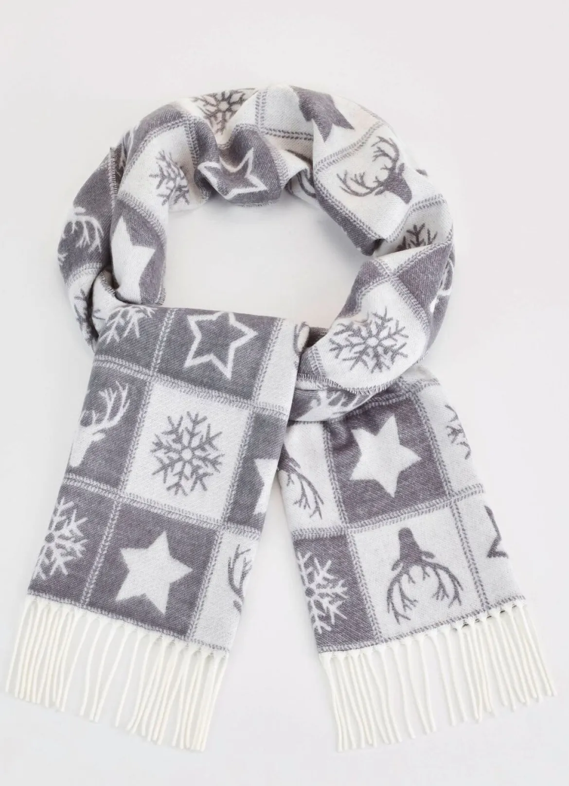 Schal mit winterlichen Motiven