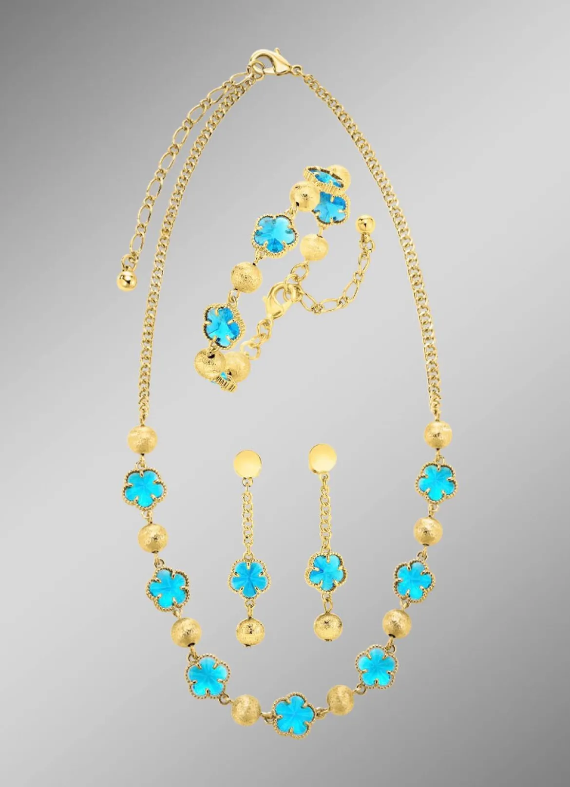 Schmuckset, 3-teilig, im Blumendesign