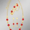 Schmuckset, 3-teilig, im Blumendesign