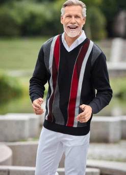 Schöner V-Pullover in 2 Farben