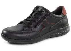 Schnürschuh aus Nappaleder mit Nubukleder-Besätzen