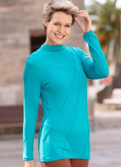 Shirt mit modischem Halsausschnitt in 2 Farben