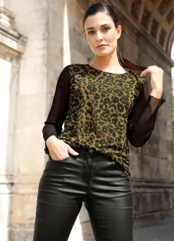 Shirt mit Netz-Jersey