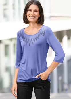 Shirt mit Plättchenzier in 2 Farben