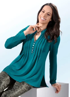 Shirt-Tunika mit Schmuckknopfleiste