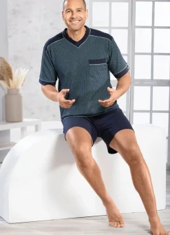 Shorty mit V-Ausschnitt und auswechselbarem Gummizug