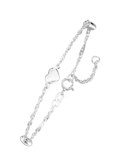 Singapurketten-Armband mit drei Herzen