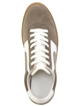 Sneaker aus Veloursleder mit Nappa-Besätzen und gepolstertem Schaftrand