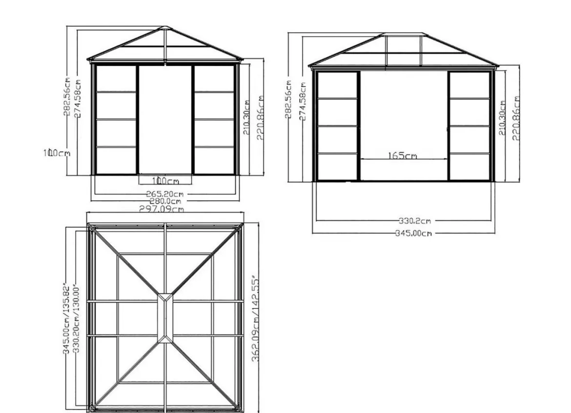 SOJAG Aluminium Pavillon Castel in edlem Bronzeton