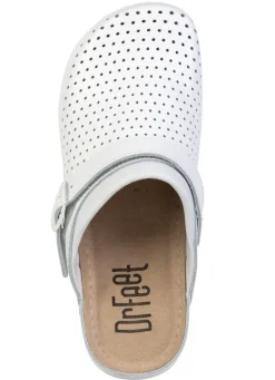 Sommerliche Damen-Clogs, aus Leder