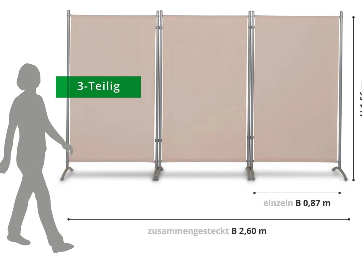 Standfeste Stellwand, 3-teilig