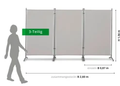 Standfeste Stellwand, 3-teilig