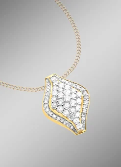 Stark ausgefasster Anhänger mit Brillanten