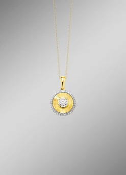 Stilvoller Anhänger mit Brillant und Diamanten