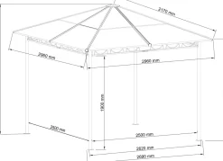 Stilvoller Hardtop-Pavillon