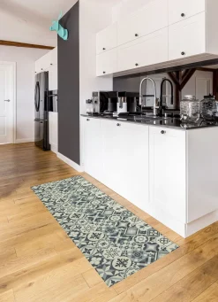 Strapazierfähiger Küchenläufer und -teppich im Fliesen-Design