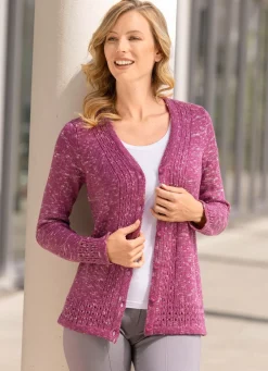 Strickjacke aus Melangegarn