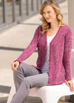 Strickjacke aus Melangegarn