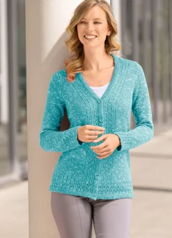 Strickjacke aus Melangegarn