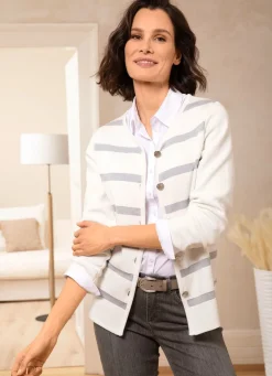 Strickjacke in Milano-Rippe
