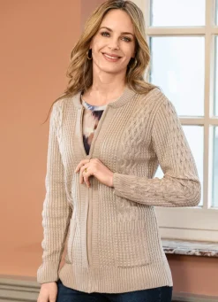 Strickjacke in Strukturmix