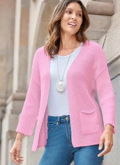Strickjacke in Strukturmix