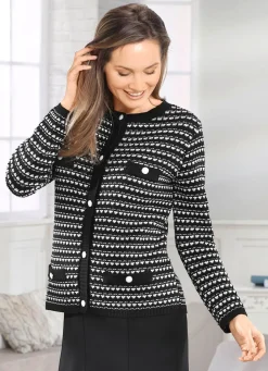 Strickjacke mit aufwendigem Strukturmix
