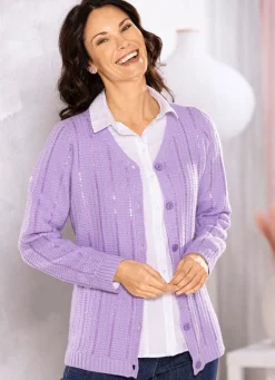 Strickjacke mit edler Paillettenzier