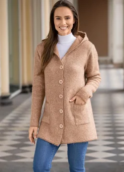 Strickjacke mit Kapuze