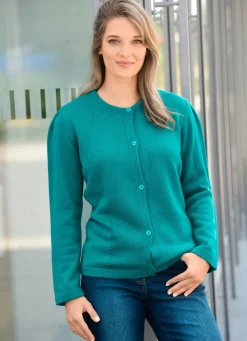 Strickjacke mit Raffungen