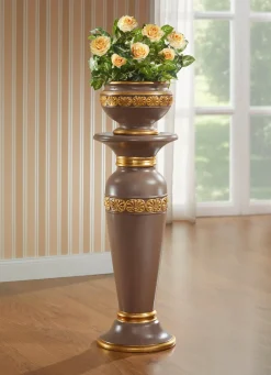 Säule mit Übertopf aus italienischer Keramik
