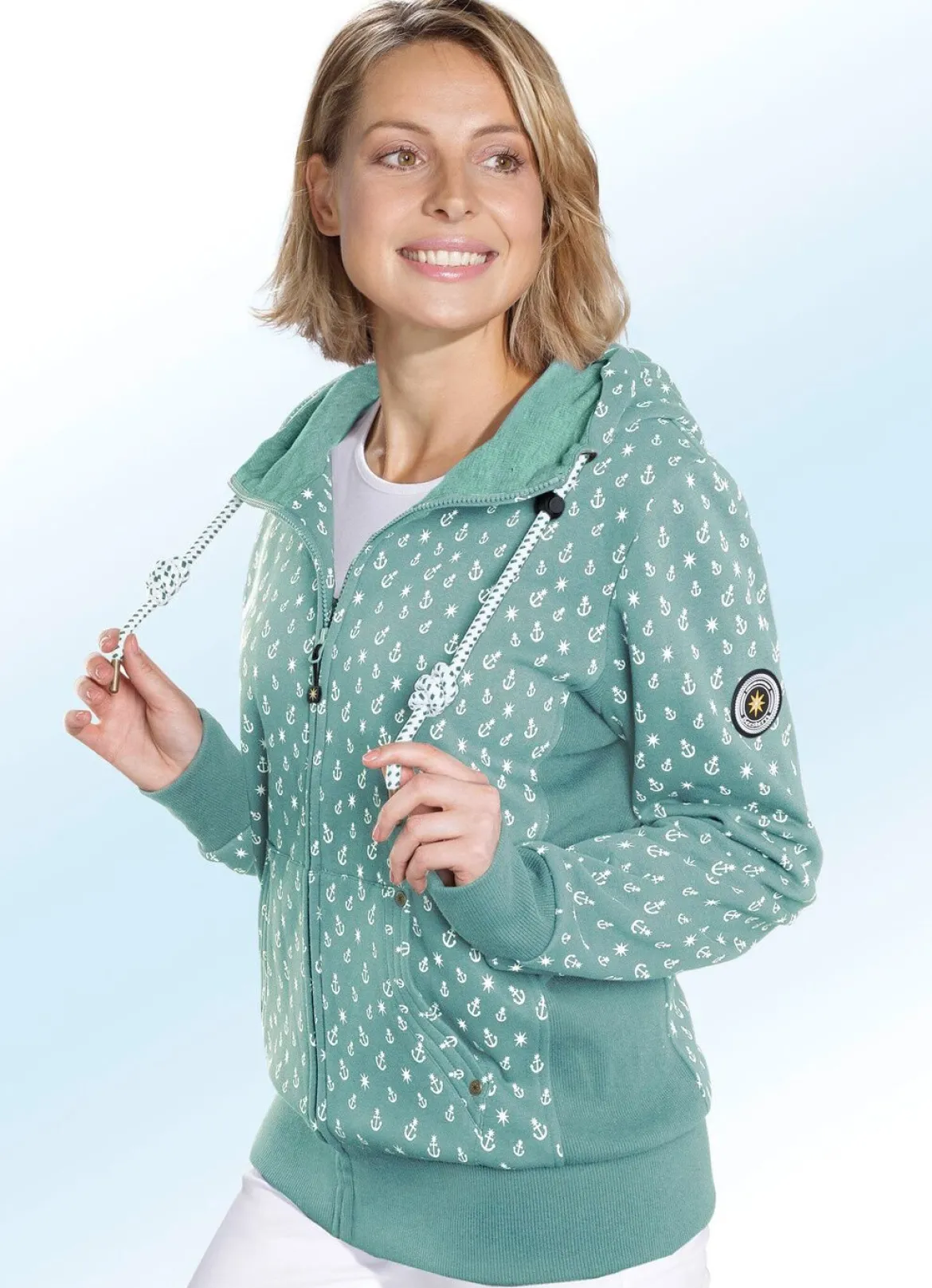 Sweatjacke mit Ankermotiven