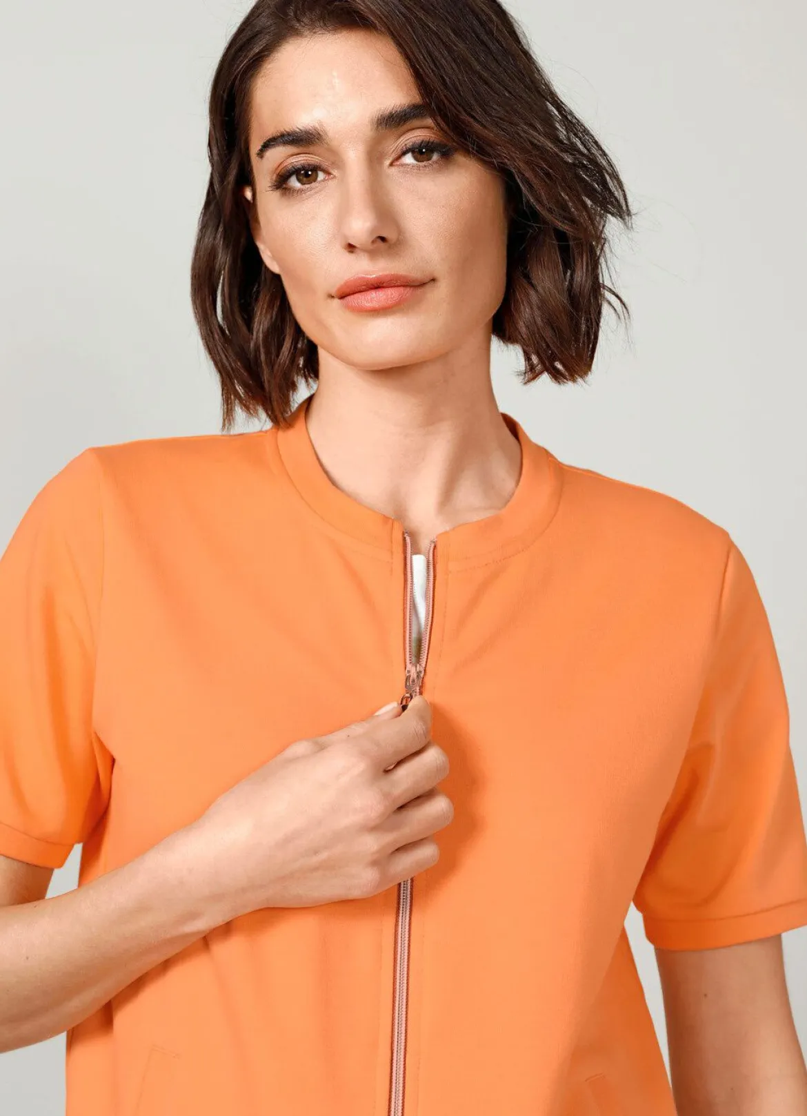 Sweatjacke mit Rippenbündchen