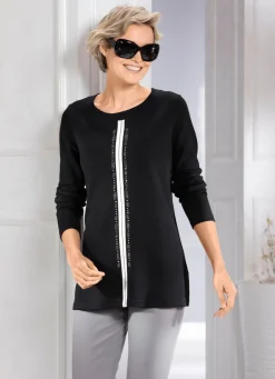Sweatshirt mit kontrastfarbenem Zierband