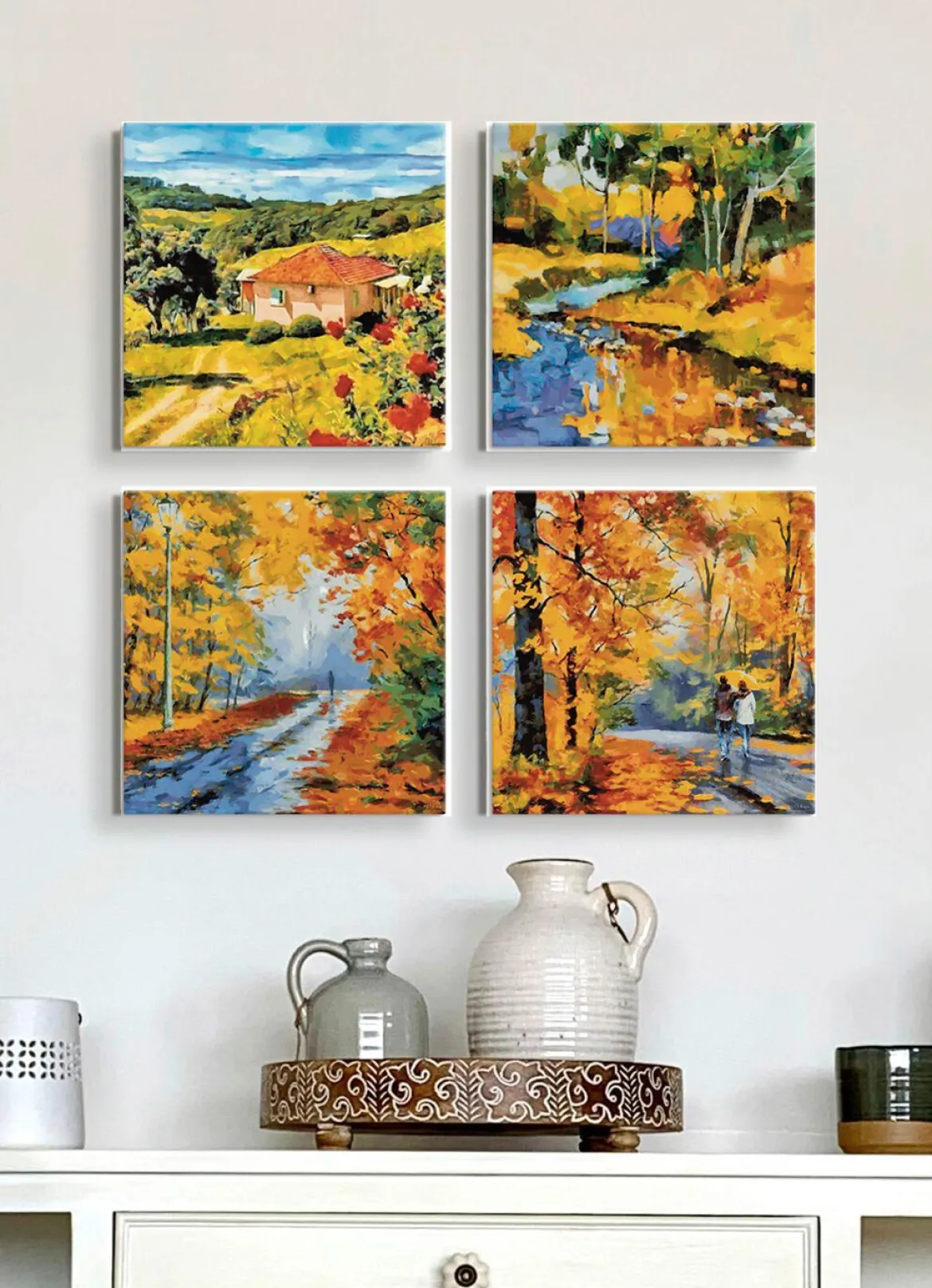 4-teiliges Bilder-Set