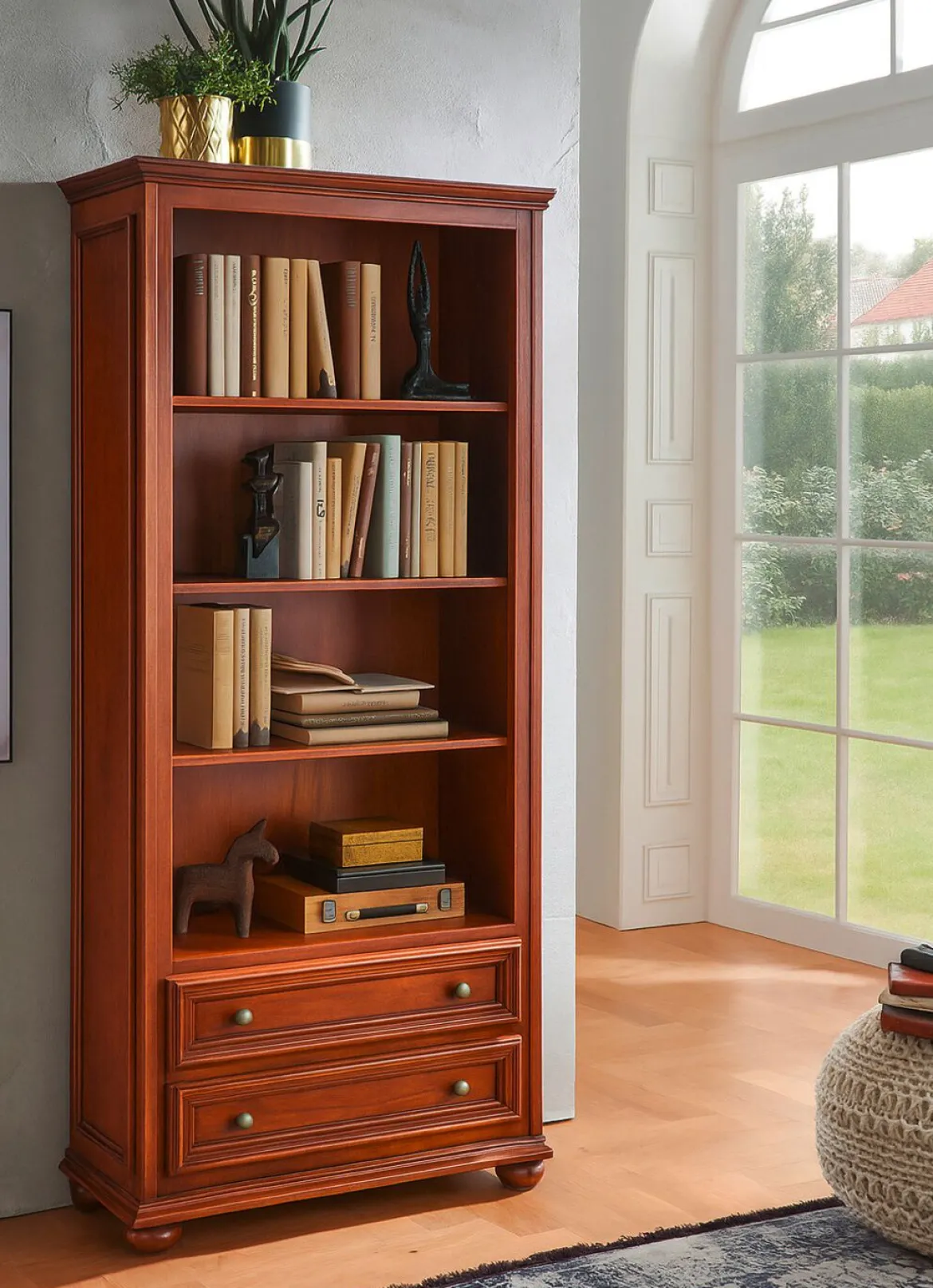 Teilmassiver Bücherschrank im Used-Look