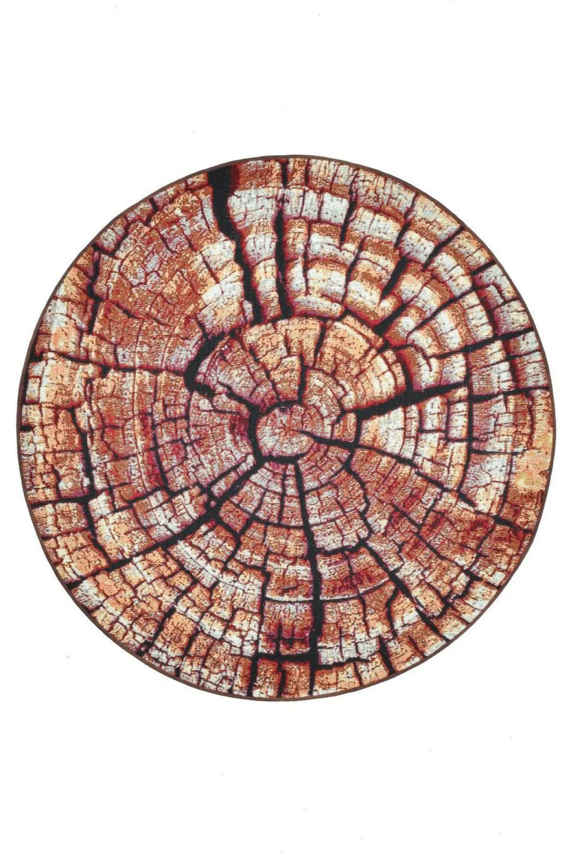 Teppich im naturnahen Baumstamm-Design