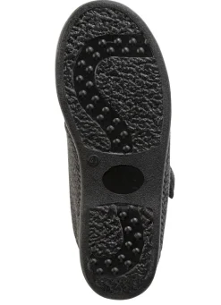 Textil-Stiefelette mit dezentem Fischgrat-Muster