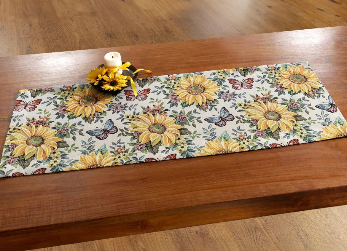 Tisch- und Raumdekoration mit Sonnenblumen-Dessin