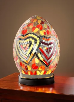 Tischleuchte mit Mosaik aus Glasstücken