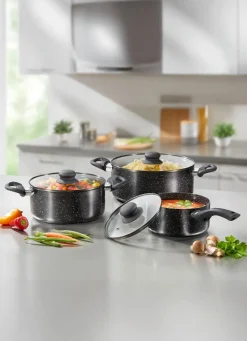Topf-Set mit mit Hochleistungs-Granit-Keramik-Beschichtung