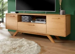 TV-Longboard mit massiven Holzbeinen und Holzgriffen