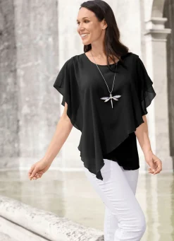 Unifarbene Poncho-Tunika