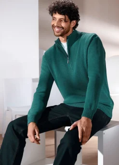 Unifarbener Stehkragenpullover in 3 Farben