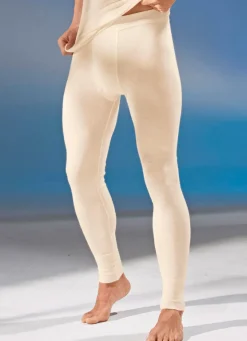 Unterhose, lang, mit Angora, in Ecru
