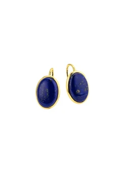 Vergoldete Ohrringe mit Lapislazuli