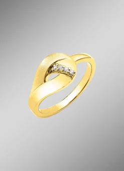 Vergoldeter Damenring mit Zirkonia -