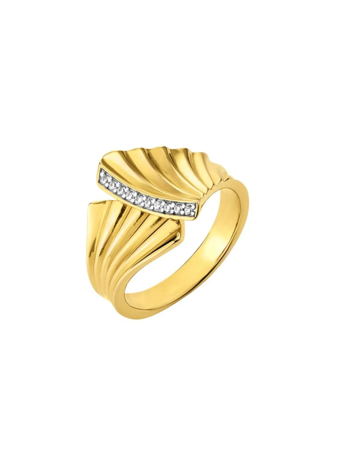 Vergoldeter Damenring mit Diamanten